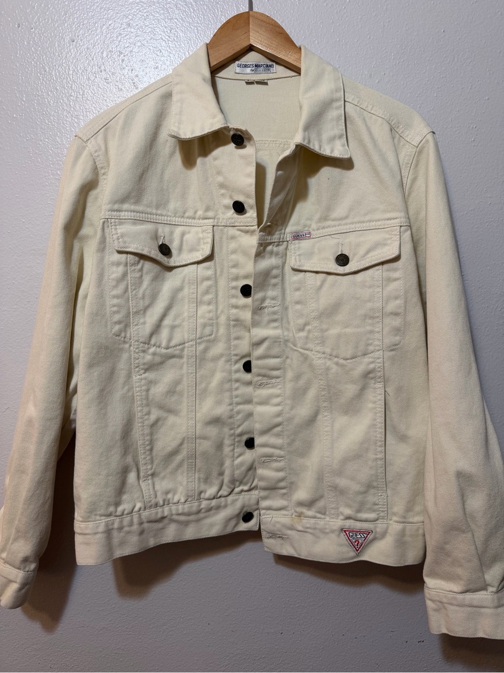 VINTAGE EARLY 90’s GUESS Georges Marciano Beige men’s Jacket  MADE IN USA